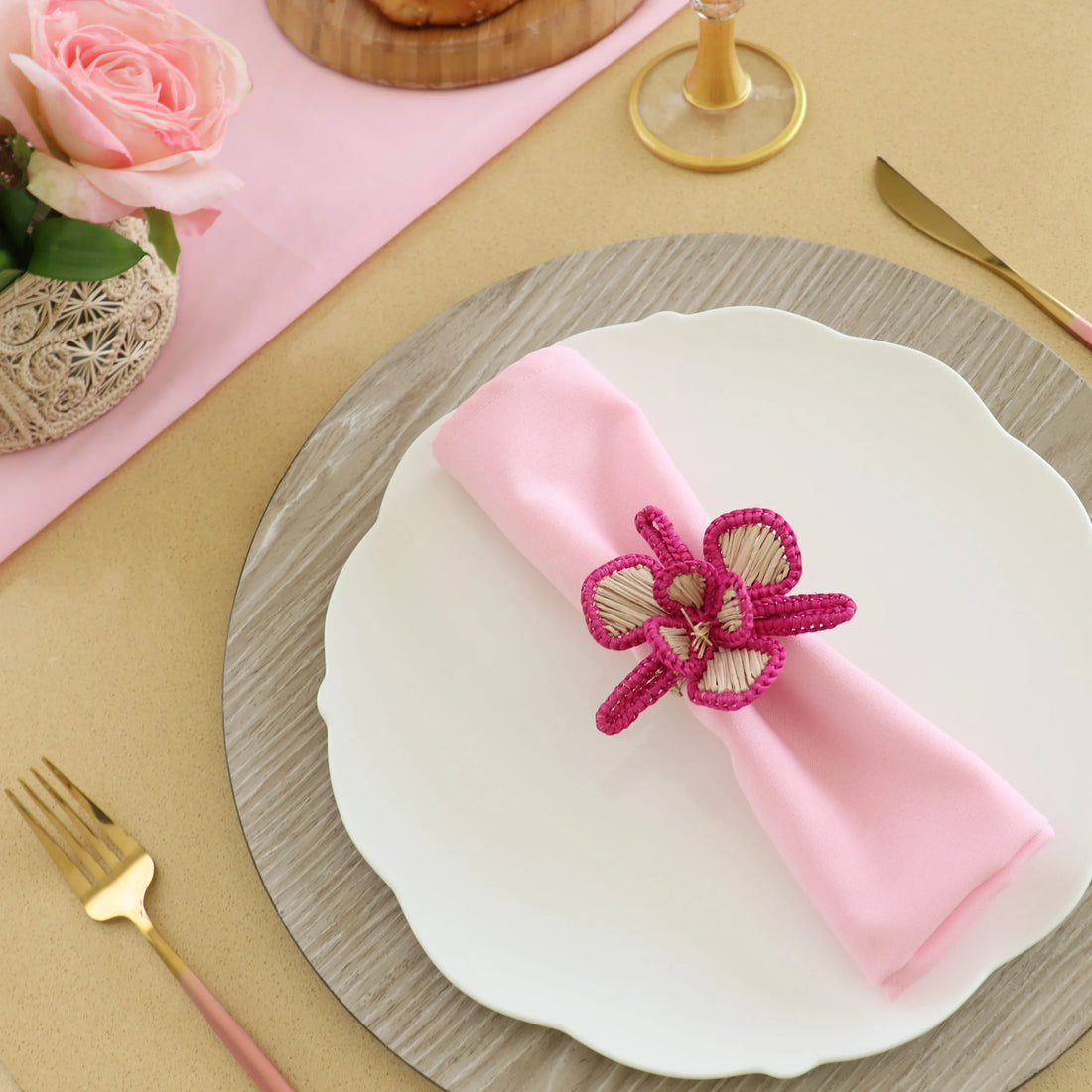 Orchid Napkin Ring-Colored Trim
