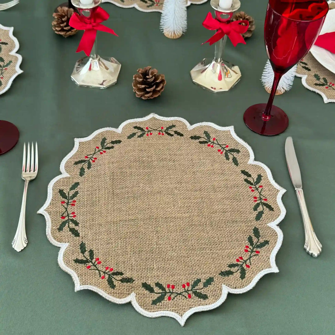 Burlap Christmas Placemat