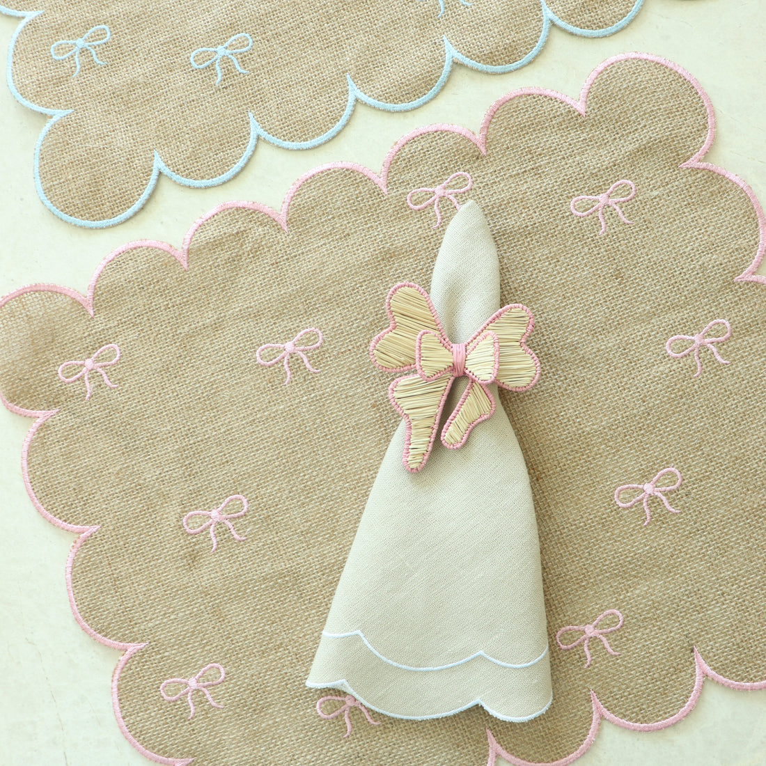 Bow Napkin Ring Colored Trim