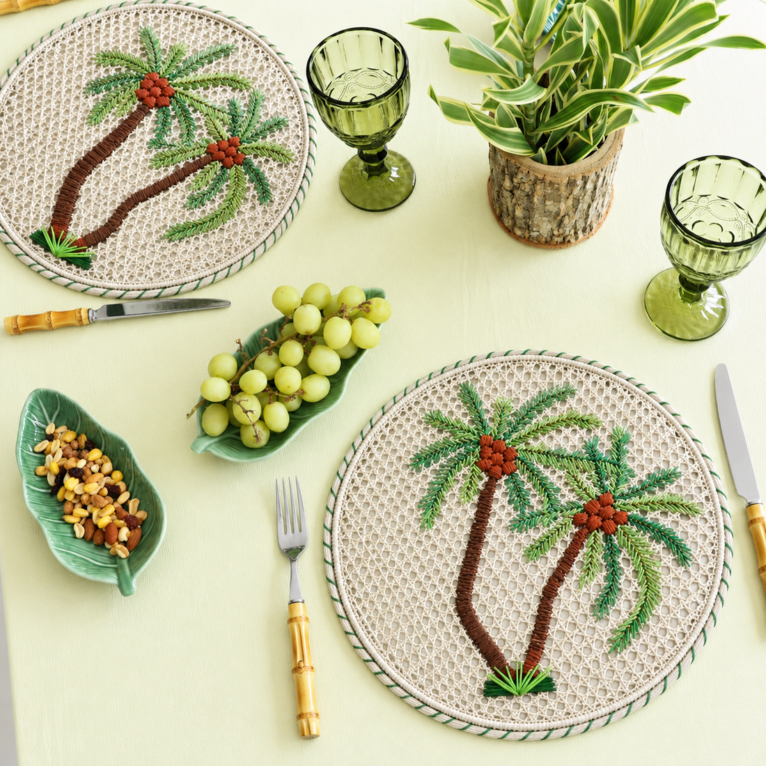 Palm Tree Embroidered Placemat